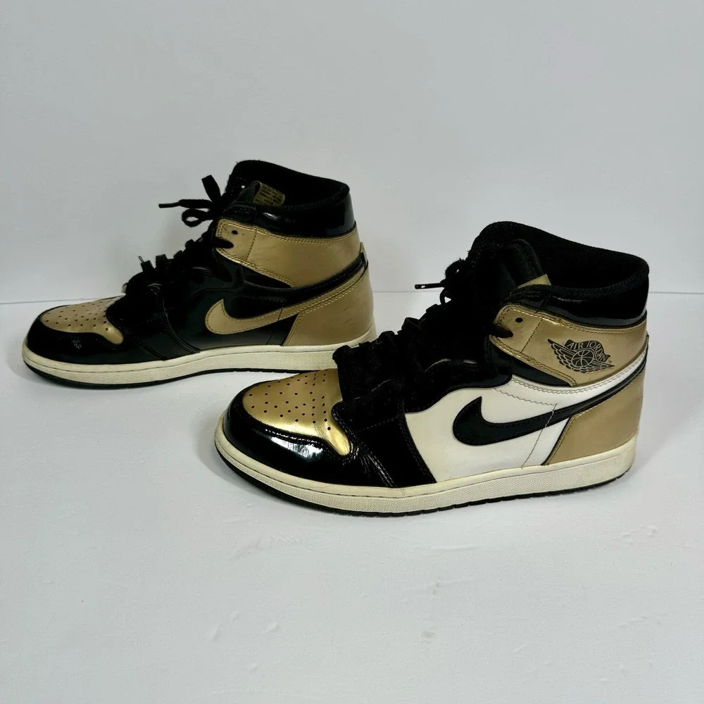 Nike Air Jordan 1 Retro High OG NRG‎ Gold Toe With COA 861428-007 Mens Sz 10